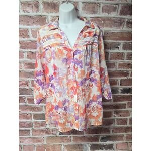 Women's VINTAGE AMERICAN BLUES Floral Blouse‎ Large